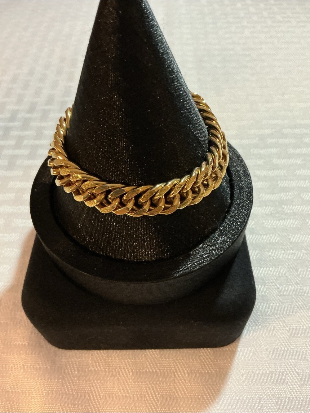 Cuban Curb Link Vintage Heavy Gold Tone Bracelet
